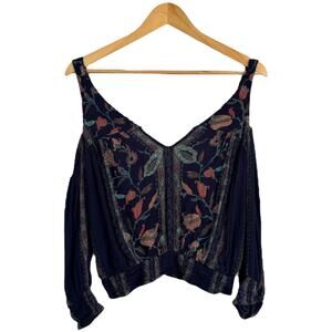 Ecote boho floral blouse – cold shoulder off-shoulder top